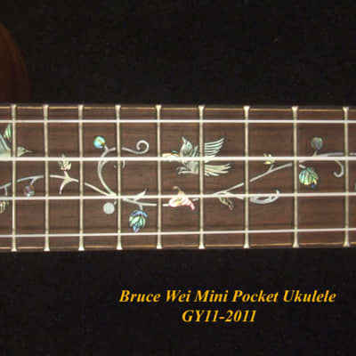 Bruce Wei Hawaiian Koa, Rosewood Gypsy Piccolo/ Pocket Ukulele, Humming Bird Inlay GY11-2011 image 8