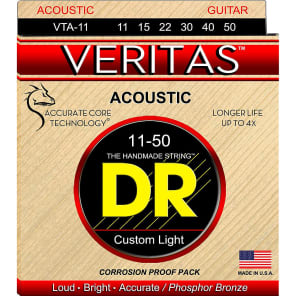 DR VTA-11 Veritas Phosphor Bronze Acoustic Guitar Strings - Custom Light (11-50)