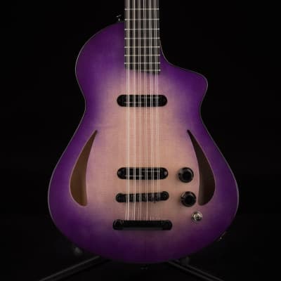 Veillette Aero 12-String Baritone 1/1 Custom Color UltraViolet Purpleburst W/Case image 2