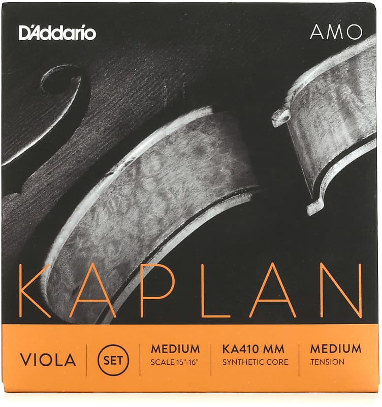 D'Addario KA410 Kaplan Amo Viola String Set - Medium Size Bundle with Blitz  Violin Viola Cello & Bass Care Cloth