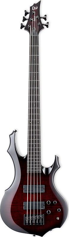 ESP LTD F-1005 5-String Bass Guitar, See-Thru Black Cherry ESP LTD F-1005 5-String Bass Guitar, See-Thru Black Cherry