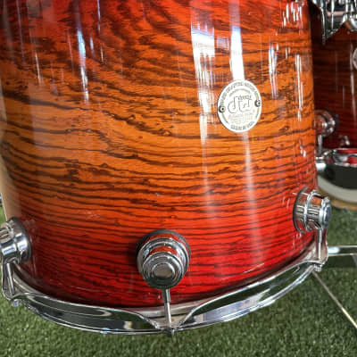 DW Collectors Series Exotic Drumset 10-12-14-16-22 2003 - Zebrawood Classic Fade Lacquer image 8