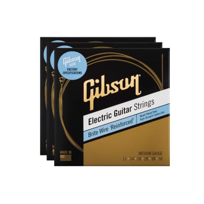 Gibson Brite Wire Reinforced Electric Guitar Strings Light Gauge 10