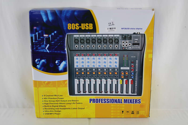 Ammoon 80S-USB 8-Channel Digtal Mic Line Audio Mixer Console for