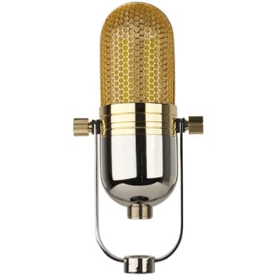 MXL R77 Classic Ribbon Studio Microphone w/ Flight Case, Gold and Chrome Finish image 4
