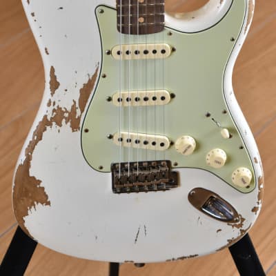 Fender Custom Shop '60 Stratocaster NAMM 2020 Heavy Relic Aged Olympic White image 12