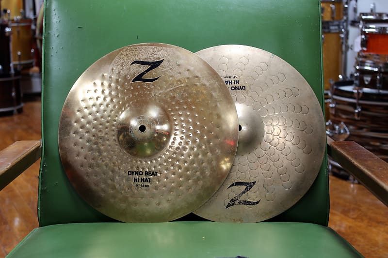 1980s Zildjian 14" Z Dyno Beat HiHat Cymbals 1215/1220g Reverb