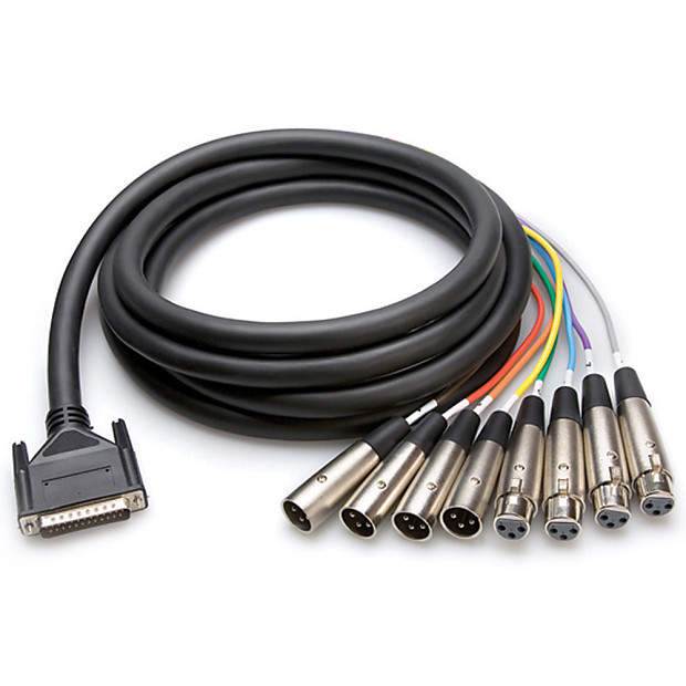 Hosa AES-803T DB25 to 4x4 XLR3M/XLR3F AES/EBU Snake Cable - 3m image 1