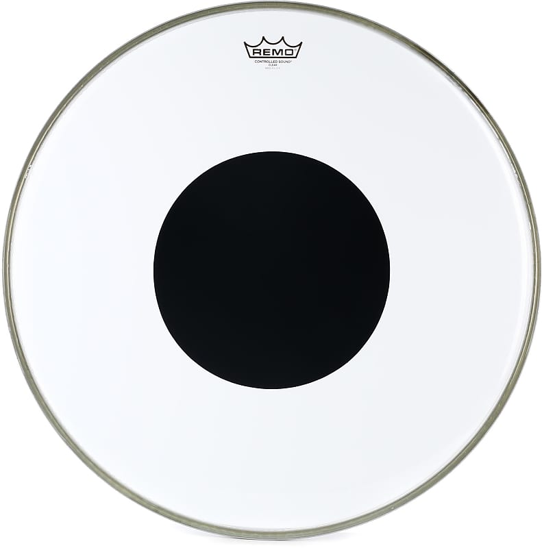 Remo Controlled Sound Clear Drumhead - 22 inch - with Black Dot image 1