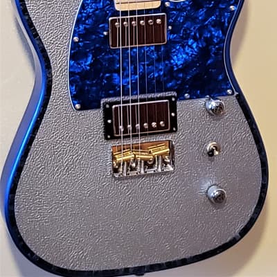 Custom Designed  & Crafted Blue Tele-style Silver Tolex/Dumortierite Stones #023 image 4