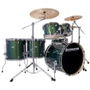 Ludwig Element Evo Complete Drum Kit (6-Piece), Green Sparkle, with Zildjian Cymbals