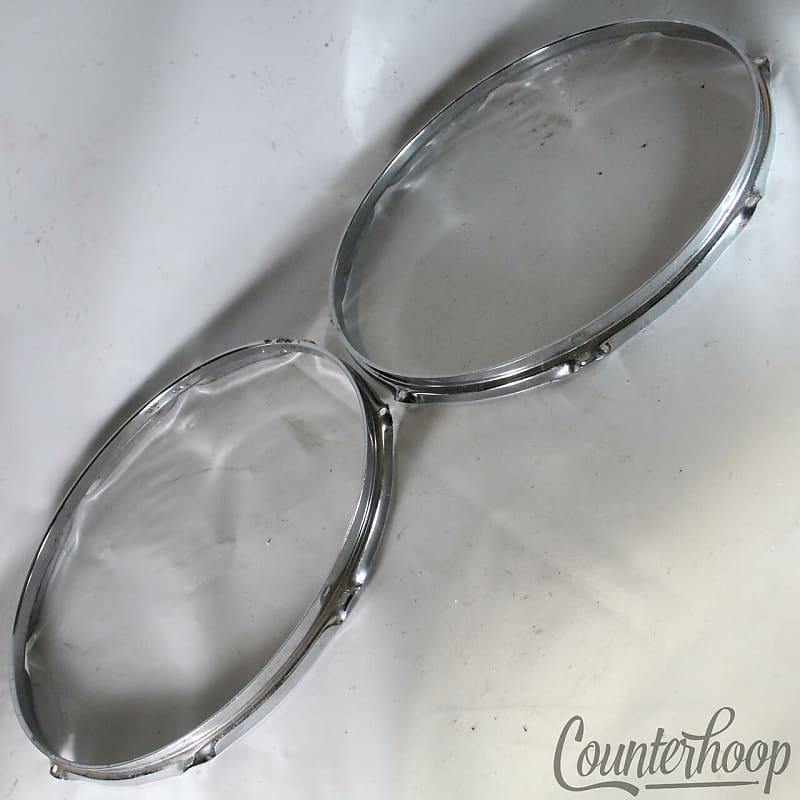 Ludwig 2x 16"8Lug Floor Tom Drum Resonant/Batter Rims/Hoops Reverb