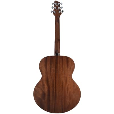 Sawtooth Mahogany Series Left-Handed Solid Mahogany Top Acoustic-Electric Jumbo Guitar with Padded Gig Bag and Pick Sampler image 5