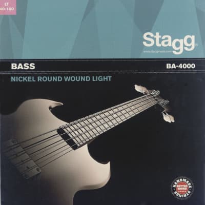 Stagg BA-4000 - Jeu de cordes en acier nickelé, filé rond pour guitare basse for sale