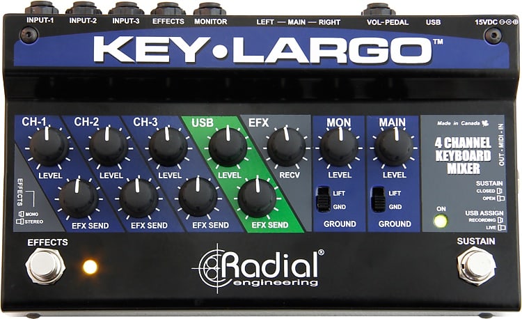 Radial Key-Largo Keyboard Mixer with Balanced DI Outs image 1