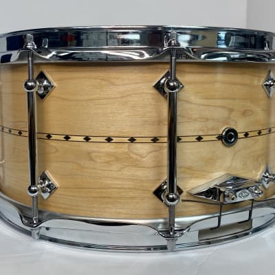 Craviotto Maple Snare Drum - 6.5" x 14" - in Natural Satin with Maple Inlay image 8