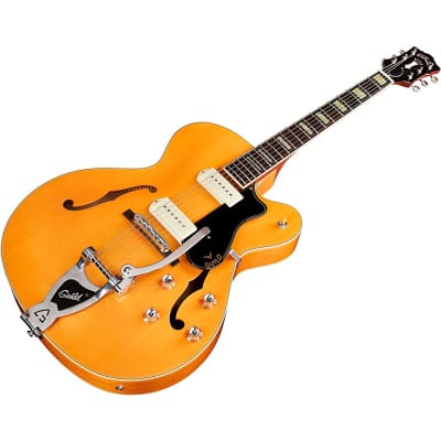 Guild X-175B Manhattan Hollowbody Archtop Electric Guitar With Vibrato Tailpiece Blonde image 7