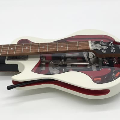 Travel Guitar Ciari  Custom Shop - Satin White/Red , Natural Neck image 5