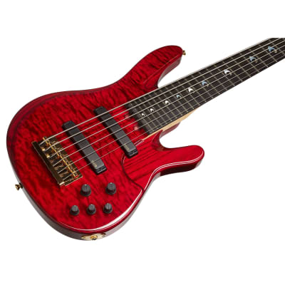 Yamaha John Patitucci Signature TRBJP2CASETDR 6-String Bass w/Case - Translucent Dark Red image 2