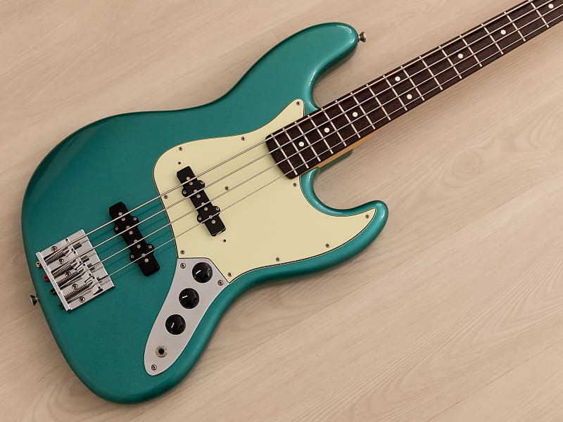 1996 ESP-Made Seymour Duncan Traditional Jazz Bass w/ USA Pickups, Ocean  Turquoise, Japan