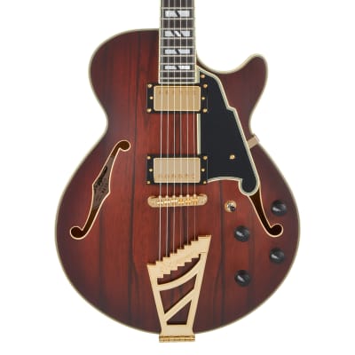 D'Angelico Deluxe Series SS Semi-Hollow Single Cutaway Electric Guitar Satin Brown Burst image 4