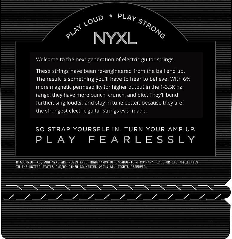 D Addario NYXL1052 Nickel Wound Electric Guitar Strings Light Top