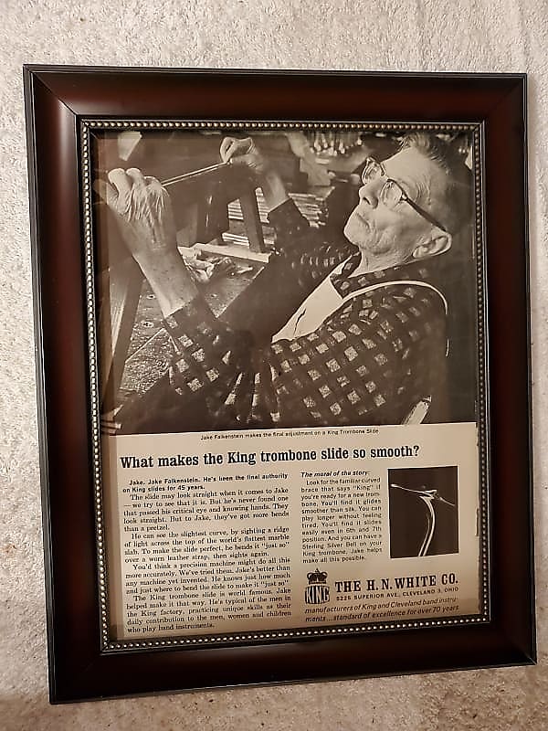 1963 King Horns Promotional Ad Framed Jake Falkenstein King Trombone Original image 1