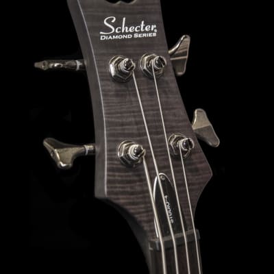 Schecter Diamond Series Stiletto Studio 4 Bass Guitar 2016 See-Thru Black Satin w/ Hard Case image 4