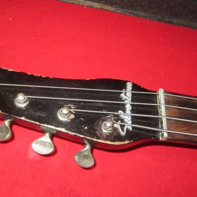 ~1961 Silvertone U-1 Bass Black w Original Hardshell Case image 9