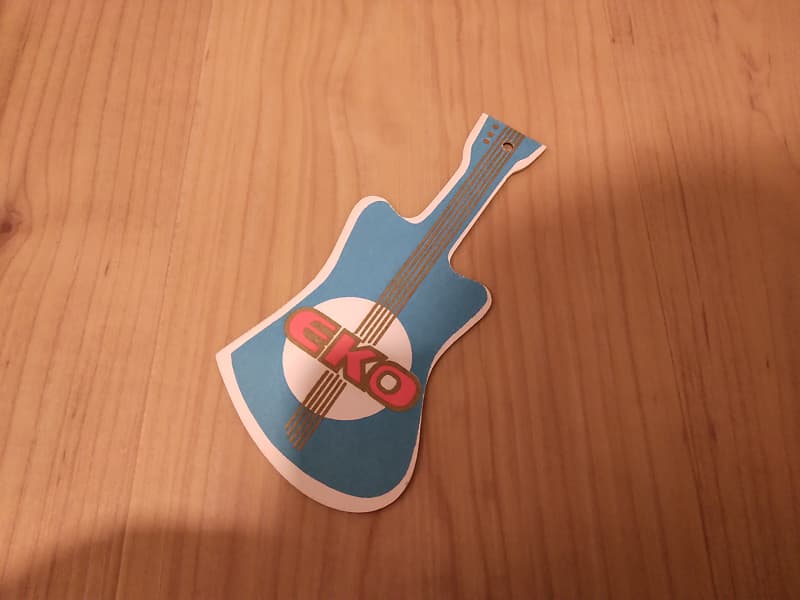 Vintage NOS 1960's Eko Guitar Price Hang Tag! Rare, Original Case Candy, Paperwork! image 1