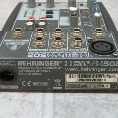 Behringer Xenyx 502 Used Mixer No Power Cord Tested Good image 2