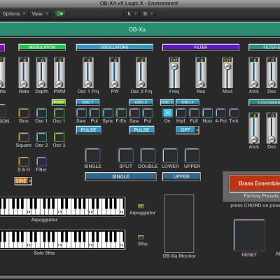 Virtual Oberheim OB-Xa editor / programmer - (Encore 1.2) - LOGIC v4 - X