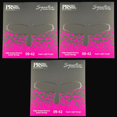 Paul Reed Smith PRS Signature Electric Guitar Strings Super Light .009-.042 3 Pack for sale