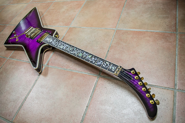 X-Type Flame Purple Burst Guitar 2017 - Gold Floyd Rose