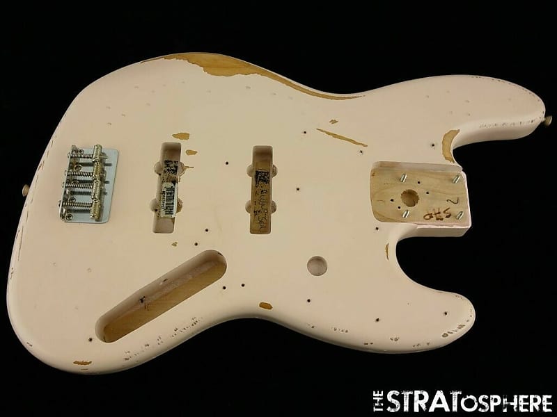 2022 Fender Flea Road Worn Jazz Bass BODY &HARDWARE Guitar Shell Pink Relic image 1