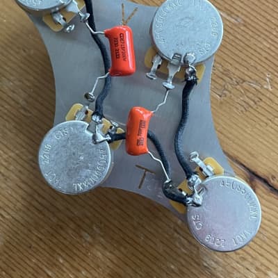 50's Gibson Les Paul Wiring Harness 500K Long Shaft CTS Pots  .015/.022 Orange Drop Capacitors Switchcraft Toggle image 6