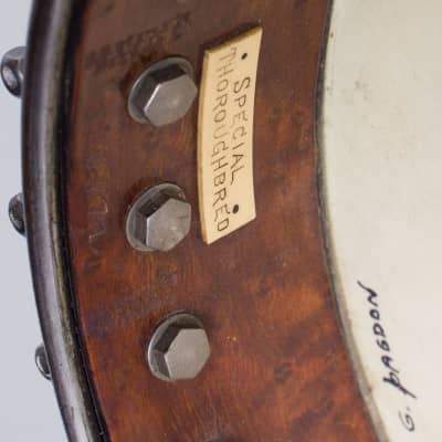 S. S. Stewart  Special Thoroughbred 5 String Banjo (1896), ser. #16771, black chipboard case. image 12