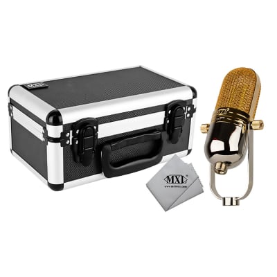 MXL R77 Classic Ribbon Studio Microphone w/ Flight Case, Gold and Chrome Finish image 2