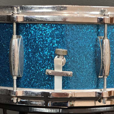 Gretsch Round Badge Blue Sparkle snare drum trio 4x14, 5.5x14, 6.5x14 image 14