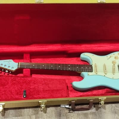MyDream Partcaster Custom Built - Relic Sonic Blue with Matching Headstock JM635 image 1