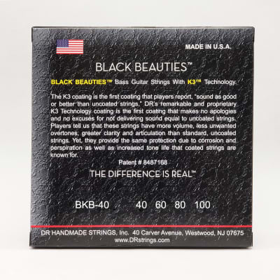 DR BKB-40 Black Beauties Coated Electric Bass Strings - Light (40-100) image 3