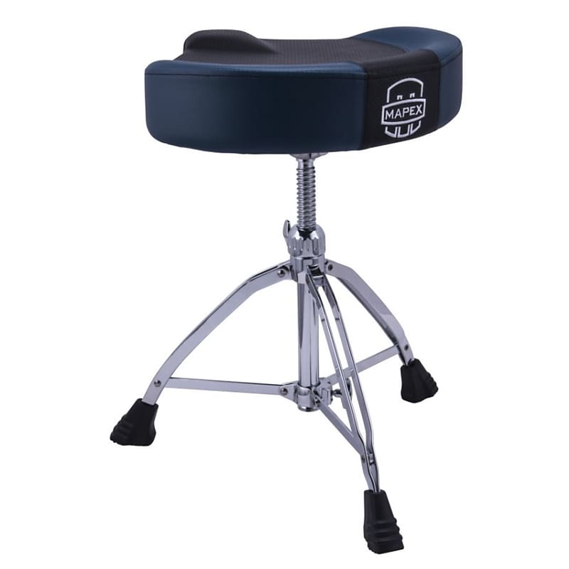 Mapex T855BL Breathable Drum Stool w/Saddle Seat - Black/Blue image 1