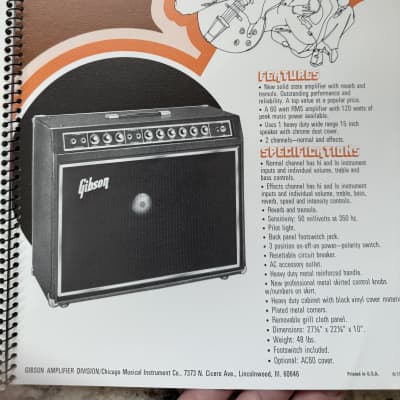 Gibson Amp Catalog 1972 Vintage G-10 20 30 40 50 60 70 80 GPA 35 70 PA image 11