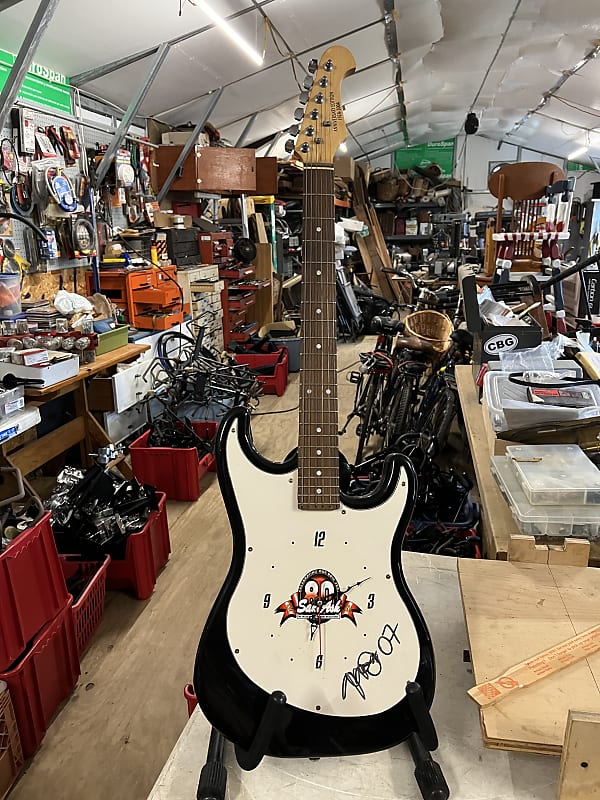 Sam Ash Advertising Guitar Clock. Autographed Reverb