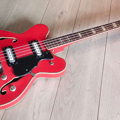 Columbus Hollowbody Bass early 70s Red image 10