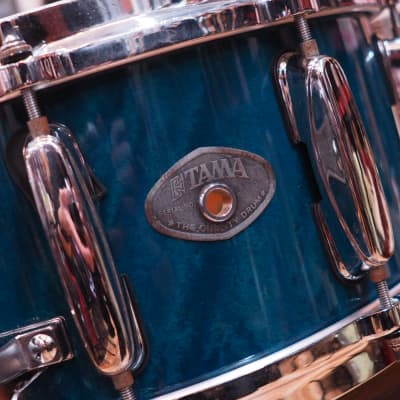 Tama 1465 snare drum See thru blue image 1