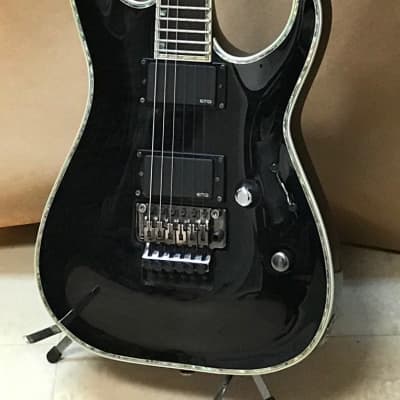 ESP LTD Deluxe MH-1000 Thru Black  Green Electric Guitar image 2
