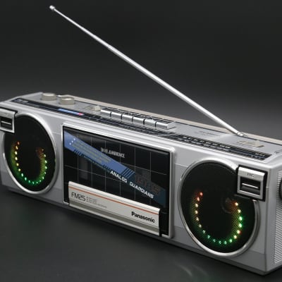 1985 Panasonic RX-FM25 Boombox, upgraded with Bluetooth, Rechargeable Battery and an LED Music Visualizer image 3