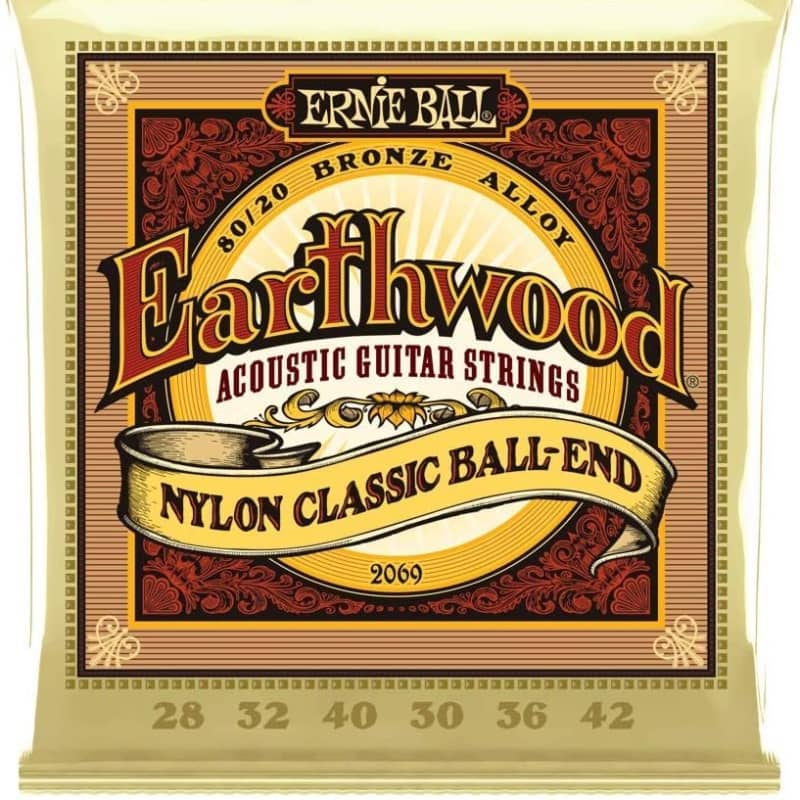 Photos - Strings Ernie Ball Folk Nylon Clear & Gold Ball-End 80/20 Acoustic... Bronze 