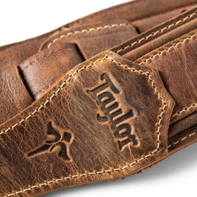 Taylor Wings Distressed Leather Guitar Strap 2.5" image 2